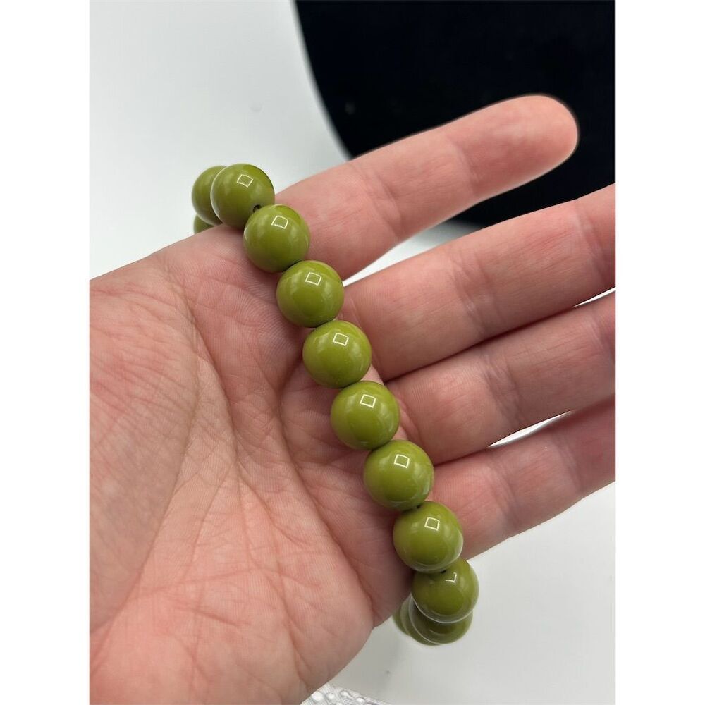 Vintage Green Beaded Necklace Fashion Jewelry for Women - Picture 2 of 3